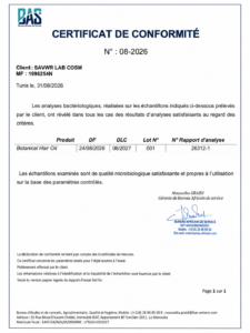 Botanical hair oil botanical hair oil certifs